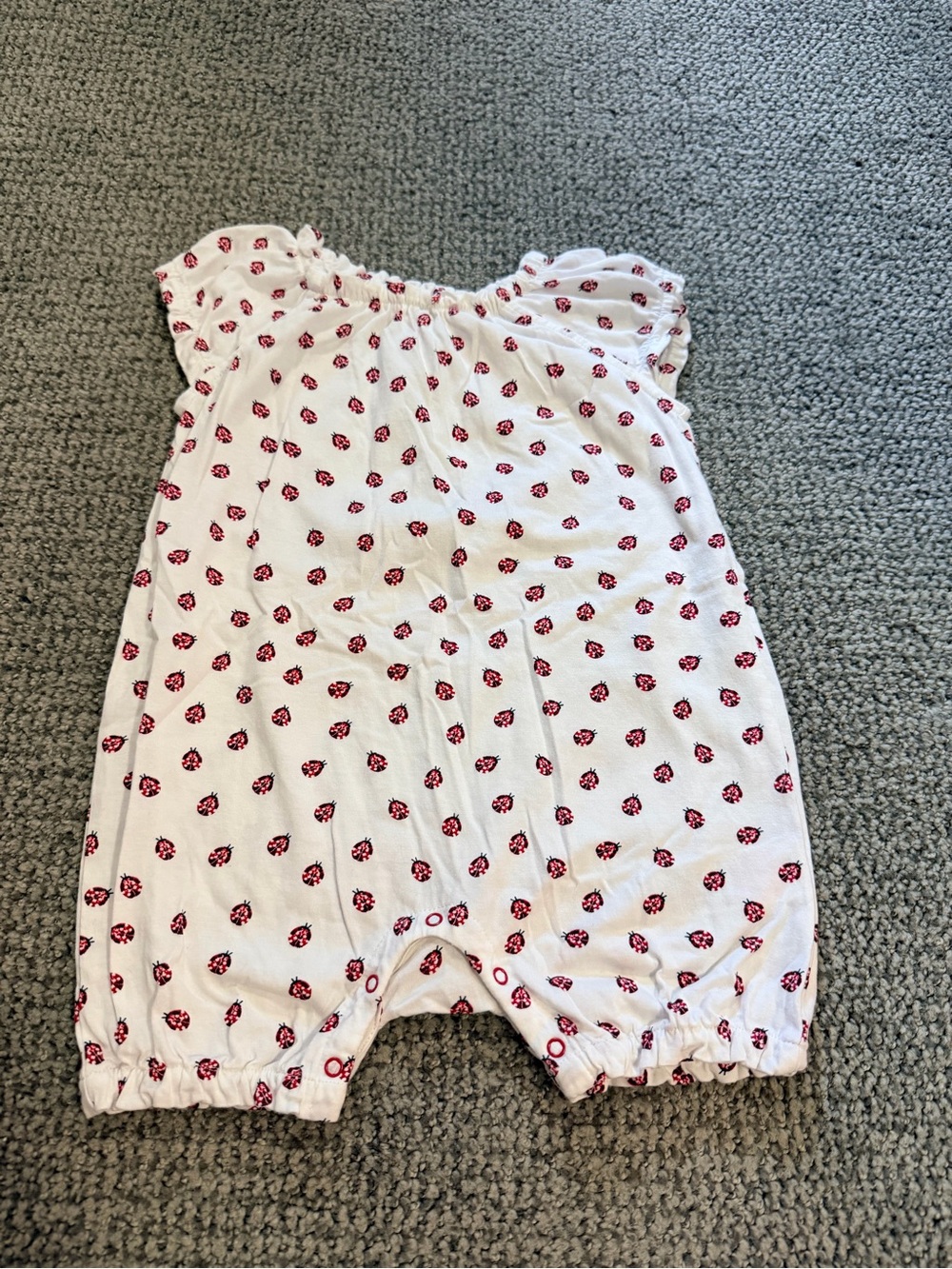 Hatley White Romper with Red Ladybug Print